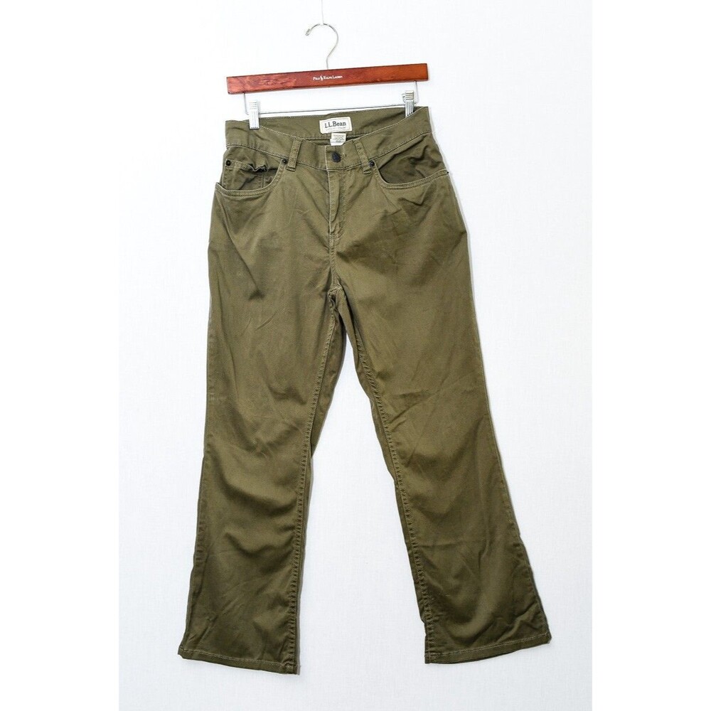 L.L. Bean Pants 10 Petite Green classic fit straight‎ #277949